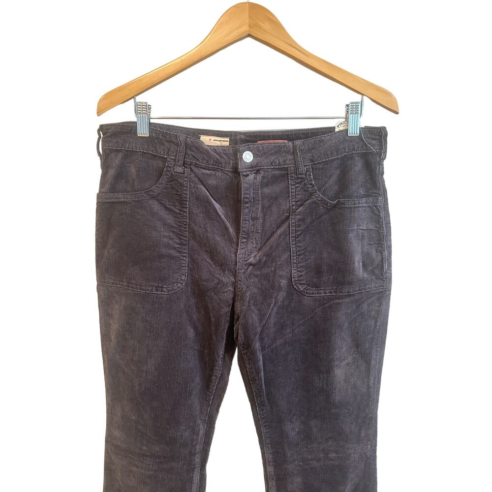 Anthropologie Pilcro Icon Flare Corduroy Pants Jeans Sundrenched Black Size 34 - Picture 5 of 9